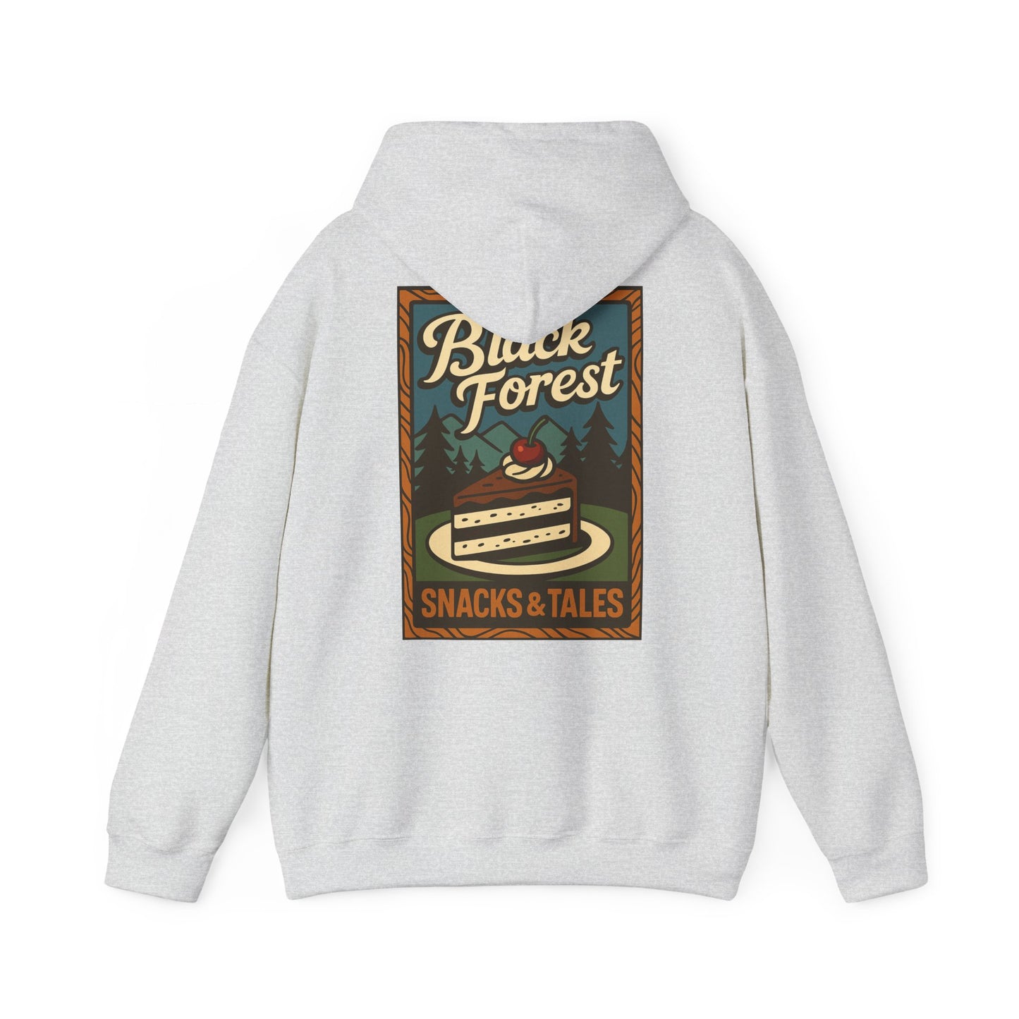 Hoodie Black Forest Snacks and Tales –  Retro Schwarzwald Design