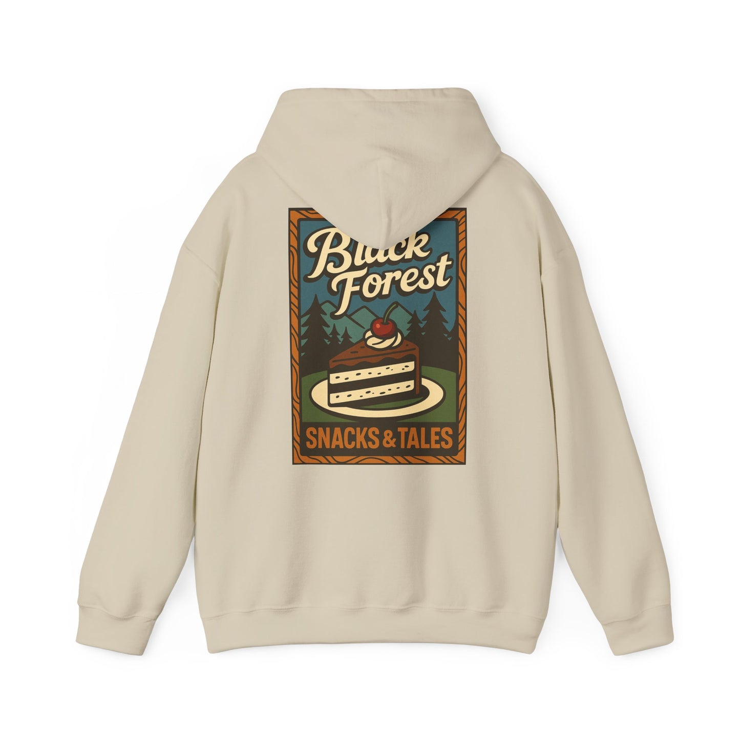 Hoodie Black Forest Snacks and Tales –  Retro Schwarzwald Design