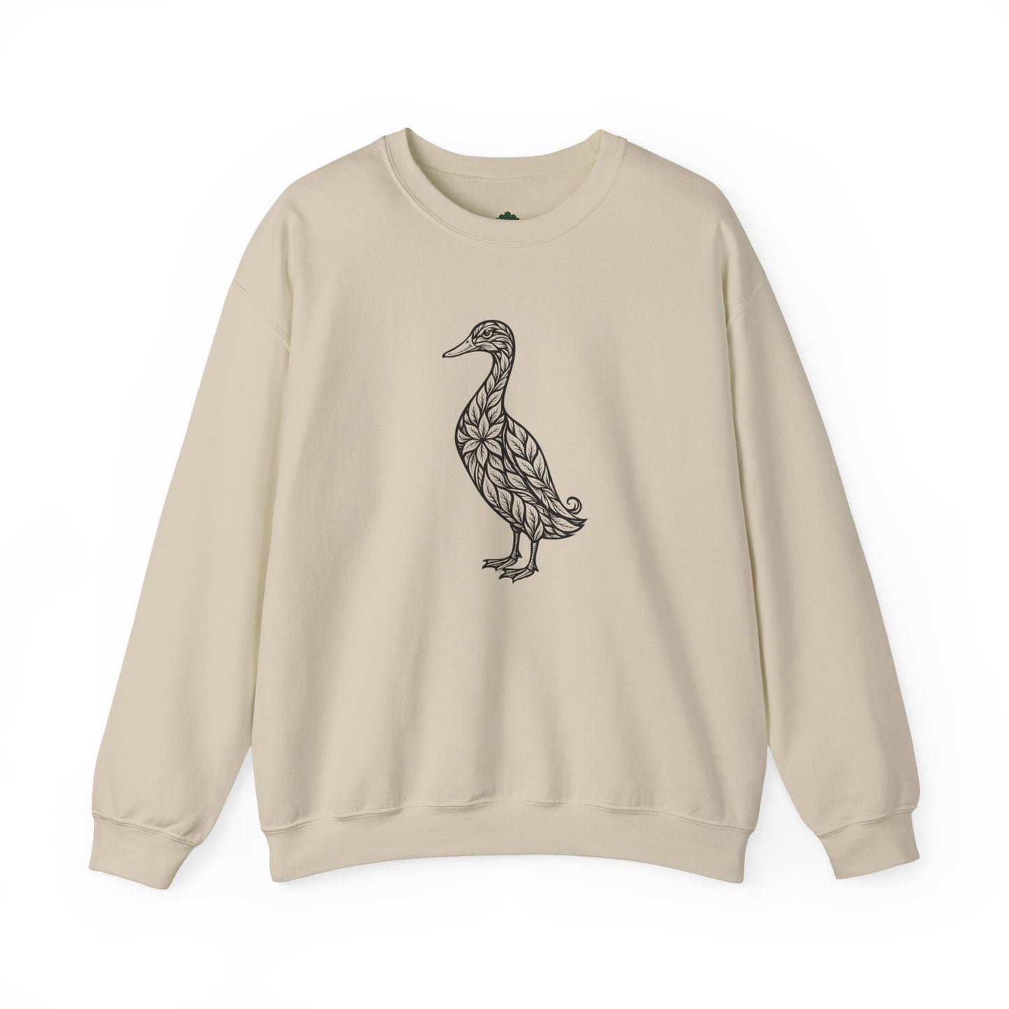 Sweater mit Ente im floralen Linocut Stil – Unisex