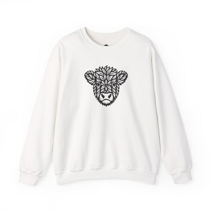 Highlandkuh Sweater mit Linocut Motiv - Unisex