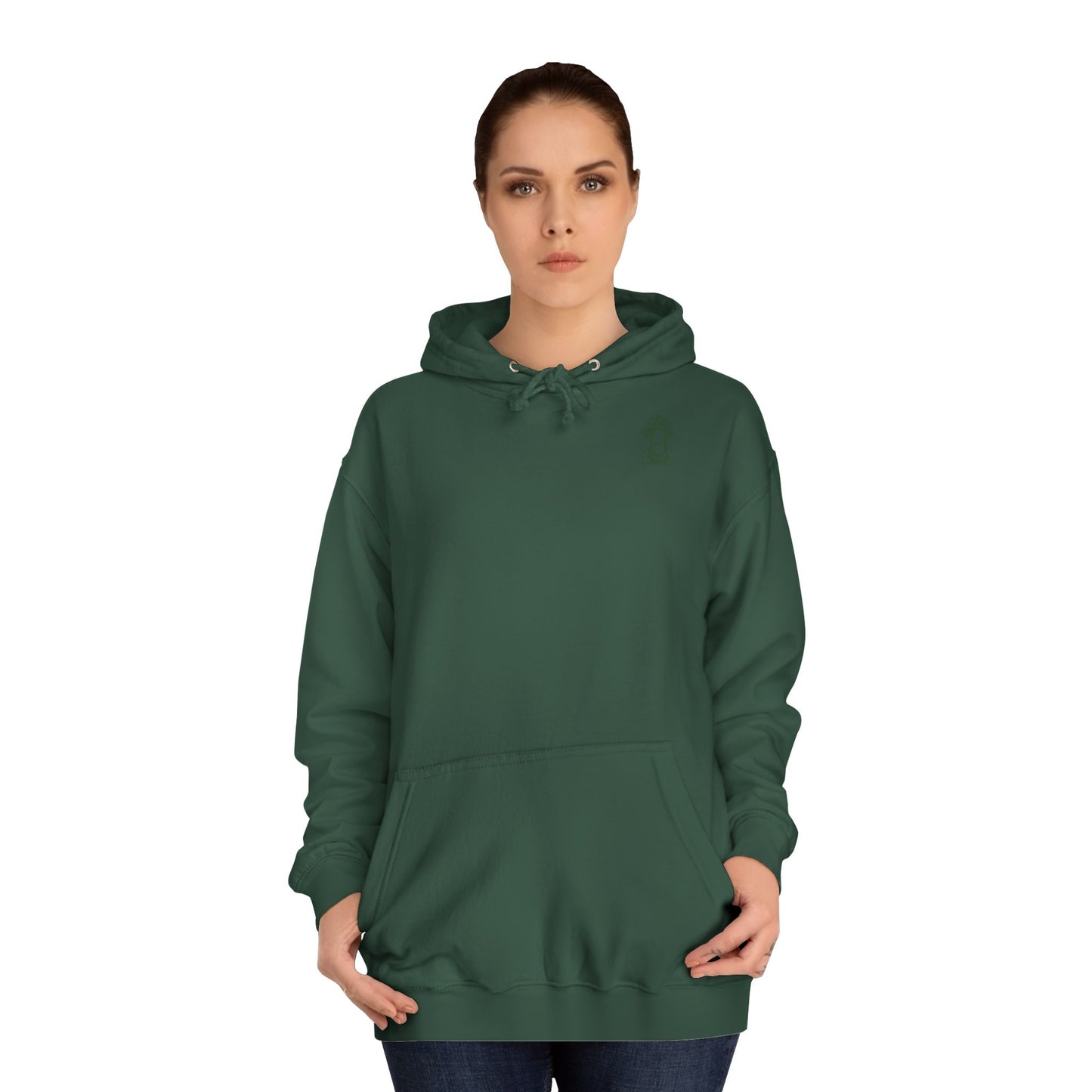 Hoodie mit Rabenmotiv und Geschenkpaket – Waldgrün