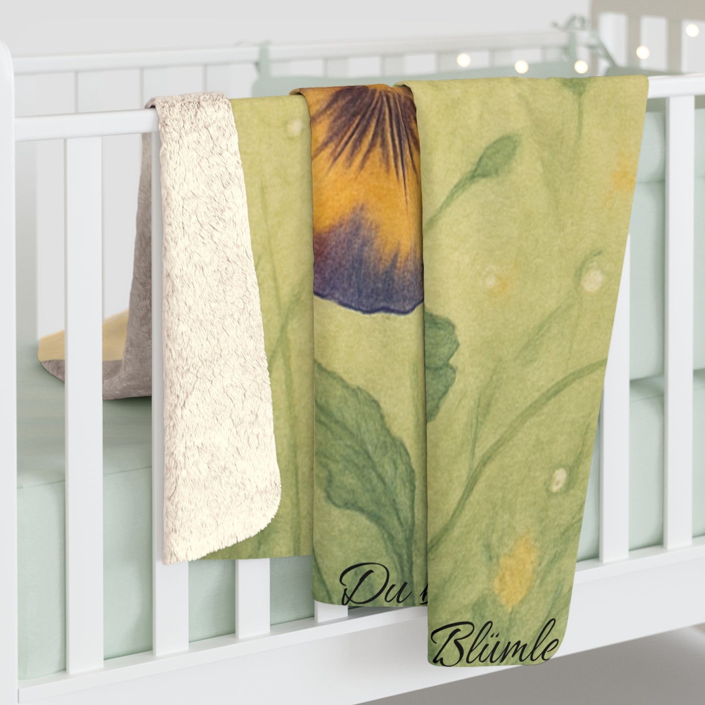 Fleece Decke - Lila Stiefmütterchen - "Du bisch mins Blümle"