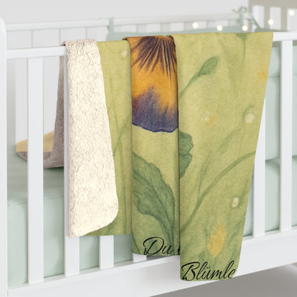 Fleece Decke - Lila Stiefmütterchen - "Du bisch mins Blümle"