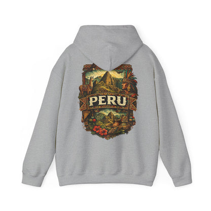 Peru Vintage Machu Picchu Hoodie – Anden-Landschaft mit Lama & Kondor - Unisex