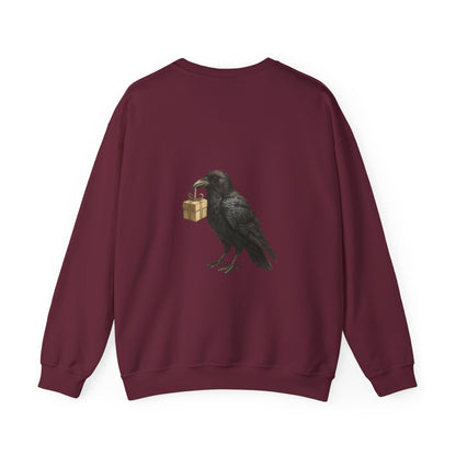 Raven Gift Unisex Crewneck Sweatshirt - Dark Red Winter Holiday Style