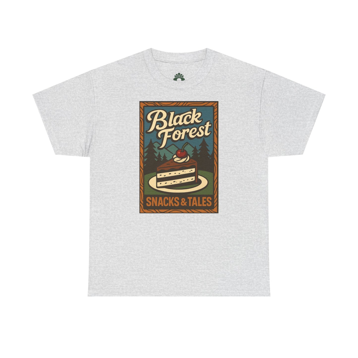 T-Shirt „Black Forest Snacks & Tales“ – Retro Schwarzwald Design