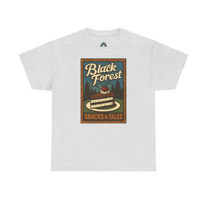 T-Shirt „Black Forest Snacks & Tales“ – Retro Schwarzwald Design