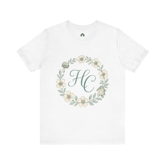Unisex-T-Shirt mit floralem Monogramm