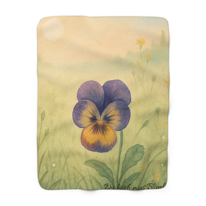 Fleece Decke - Lila Stiefmütterchen - "Du bisch mins Blümle"