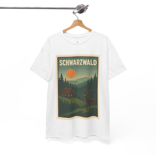 Hoodie Schwarzwald Vintage – Retro Waldmotiv mit Hirsch