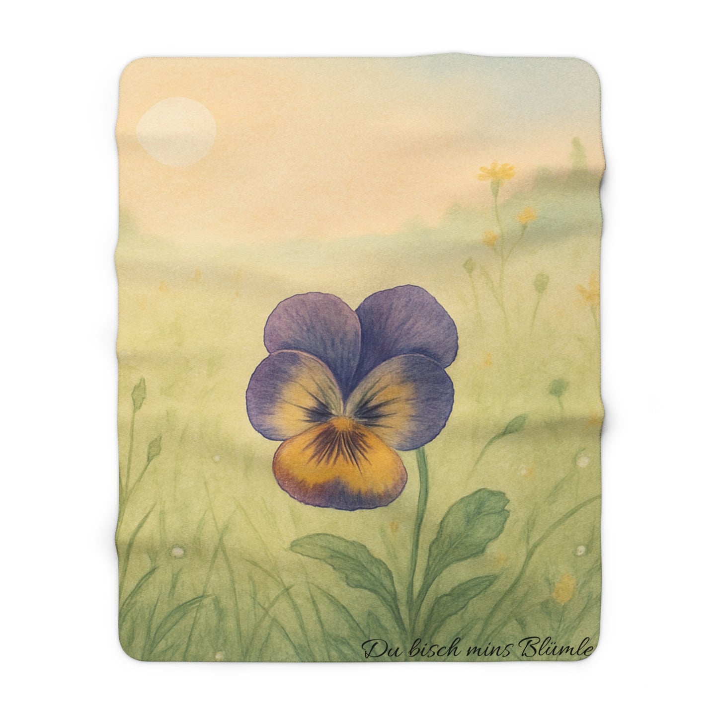 Fleece Decke - Lila Stiefmütterchen - "Du bisch mins Blümle"