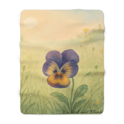 Fleece Decke - Lila Stiefmütterchen - "Du bisch mins Blümle"