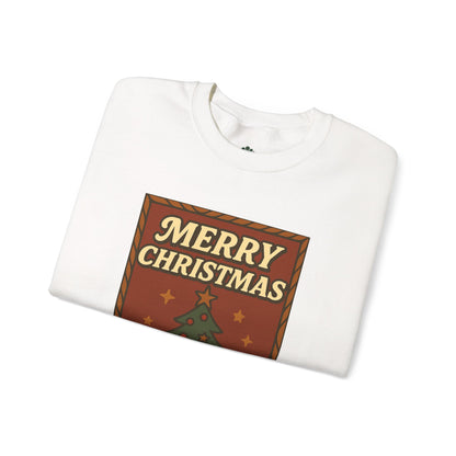 Pullover mit Retro-Weihnachtsmotiv – „Merry Christmas / Happy Holidays“