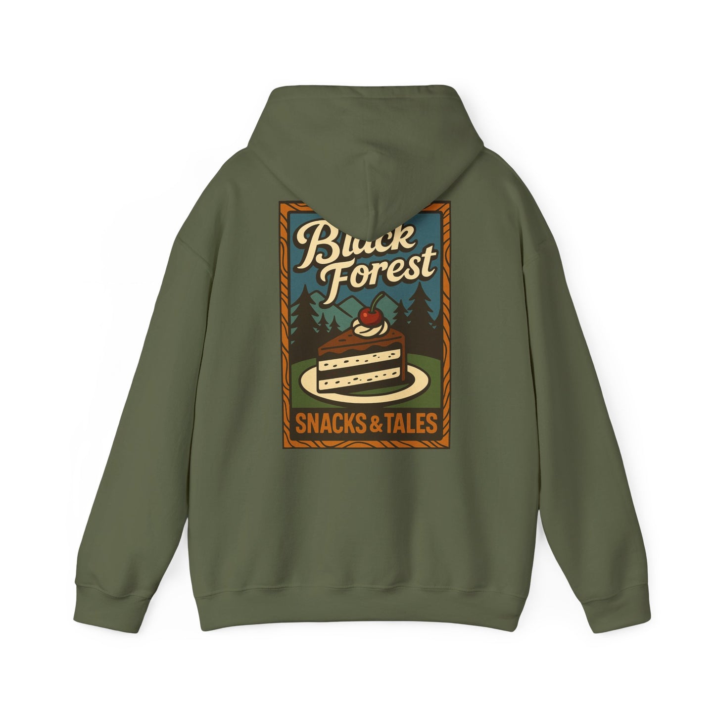 Hoodie Black Forest Snacks and Tales –  Retro Schwarzwald Design