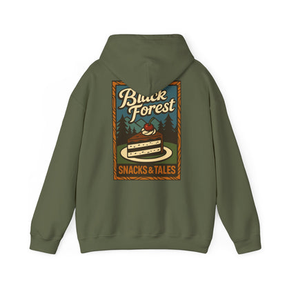Hoodie Black Forest Snacks and Tales –  Retro Schwarzwald Design