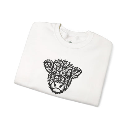 Highlandkuh Sweater mit Linocut Motiv - Unisex