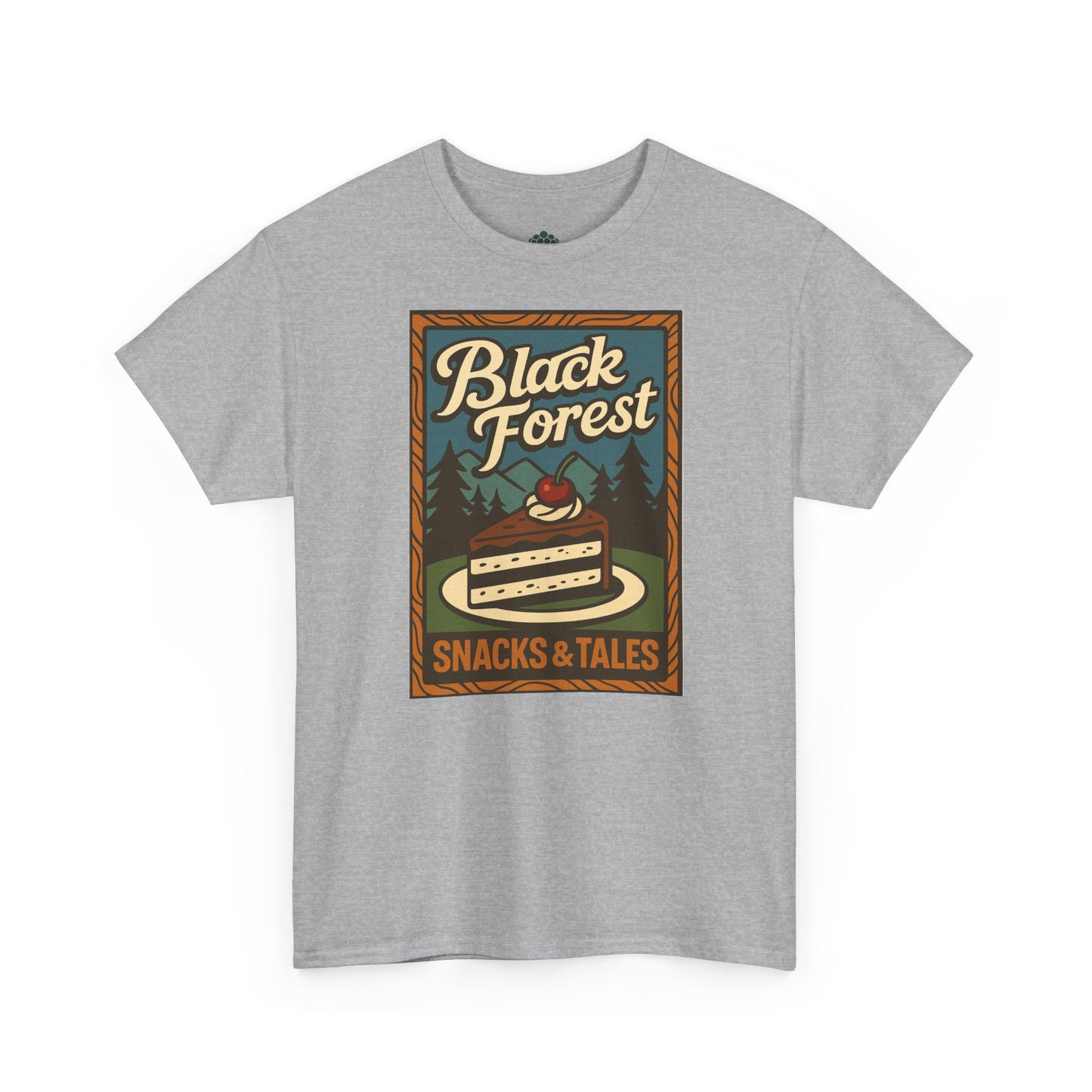 T-Shirt „Black Forest Snacks & Tales“ – Retro Schwarzwald Design