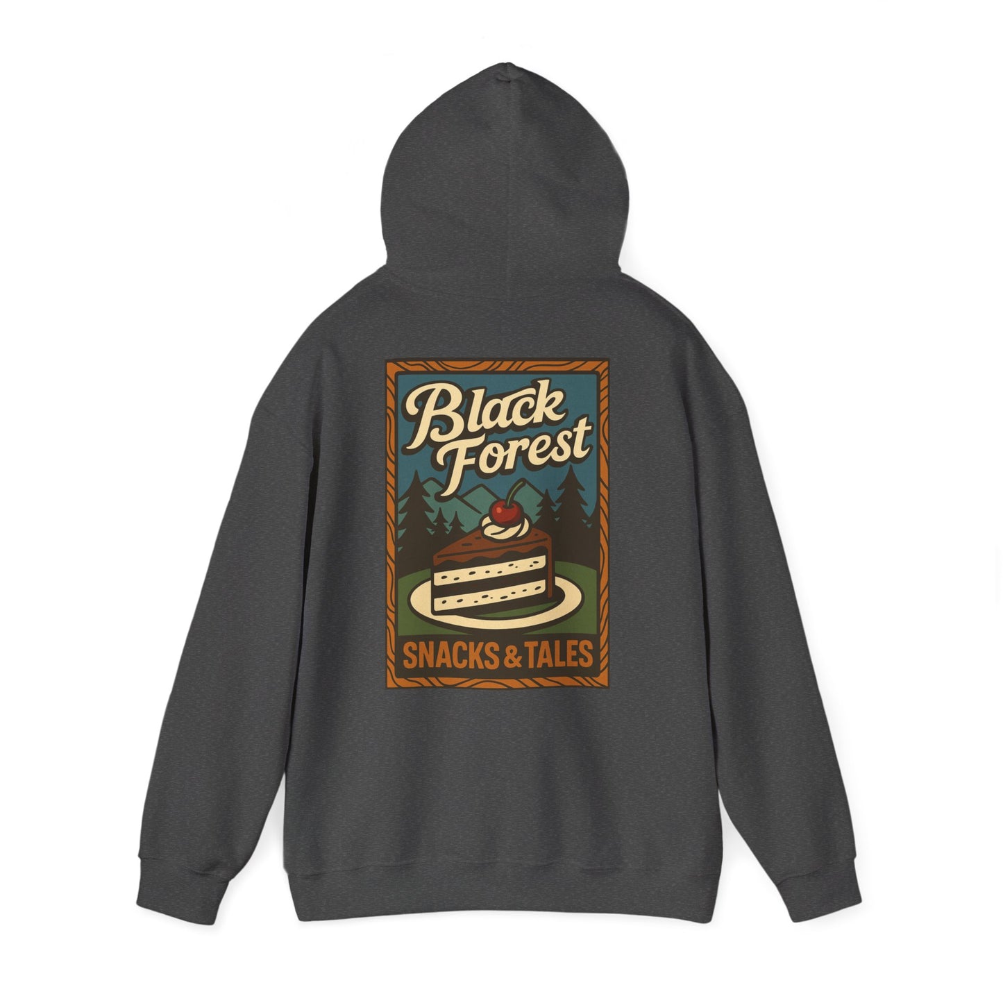 Hoodie Black Forest Snacks and Tales –  Retro Schwarzwald Design