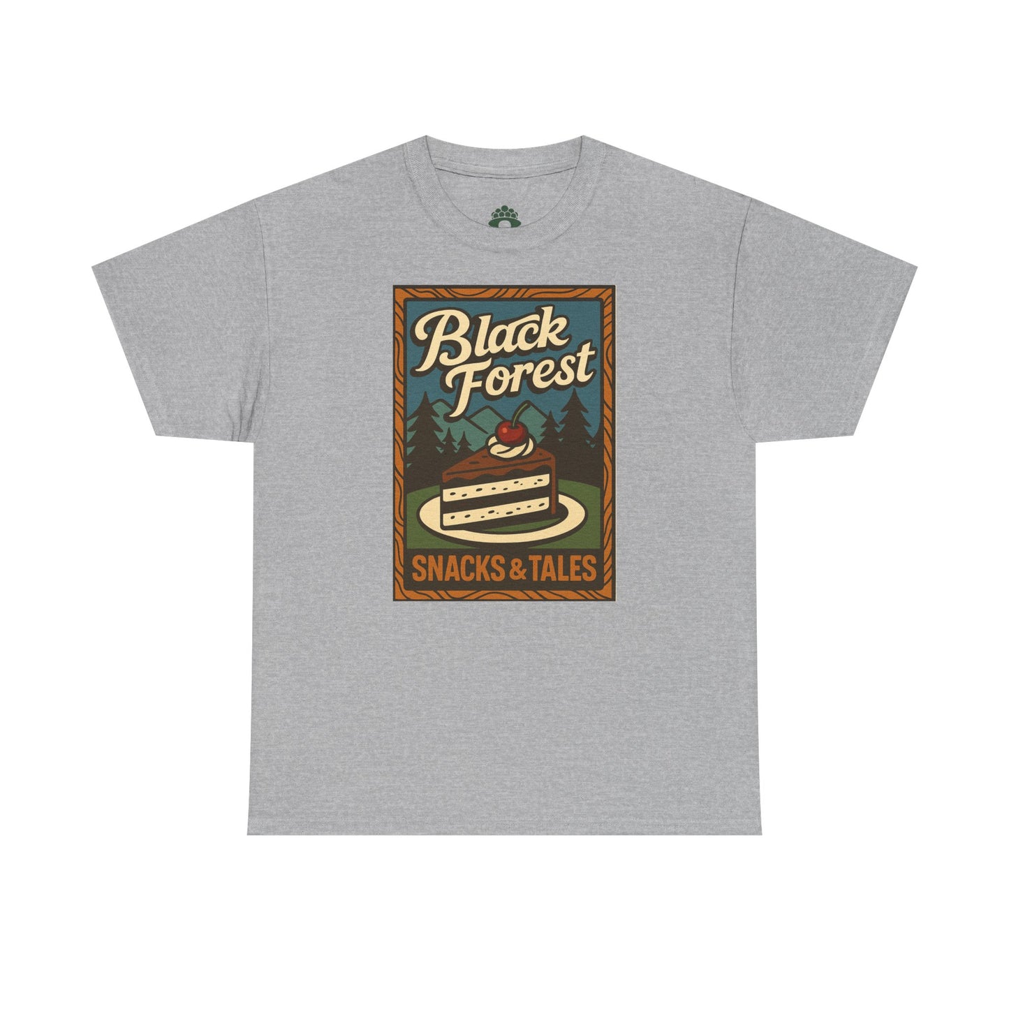 T-Shirt „Black Forest Snacks & Tales“ – Retro Schwarzwald Design