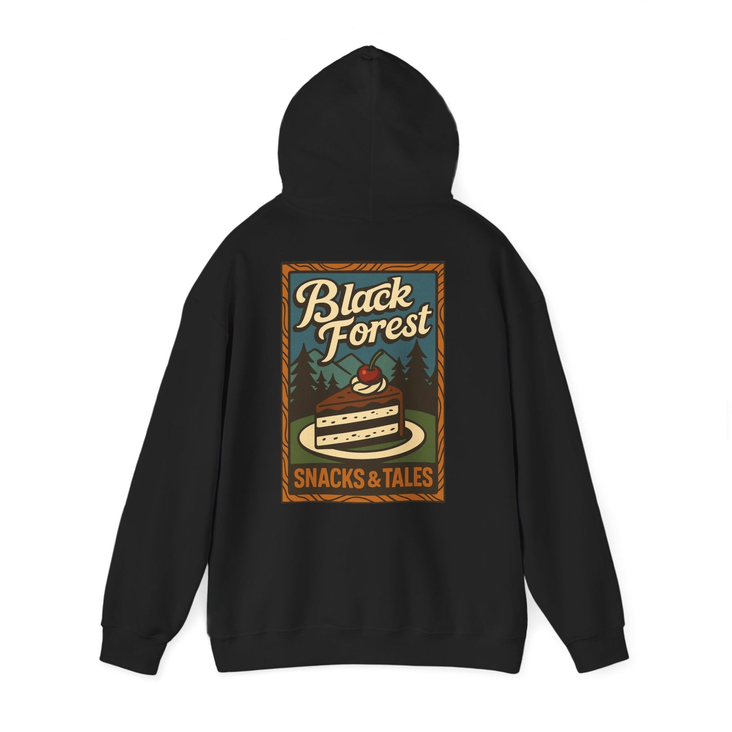 Hoodie Black Forest Snacks and Tales –  Retro Schwarzwald Design
