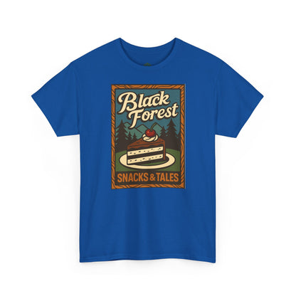 T-Shirt „Black Forest Snacks & Tales“ – Retro Schwarzwald Design