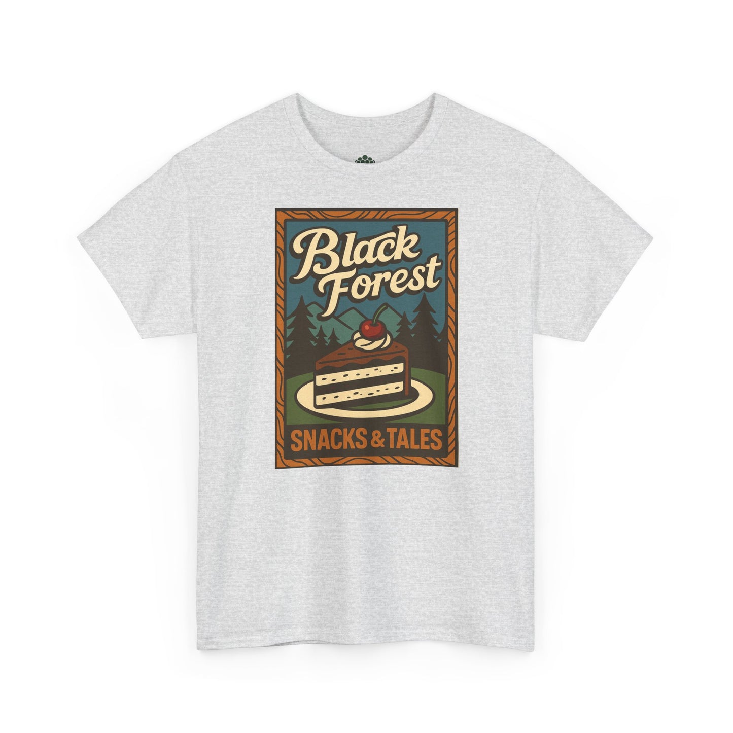 T-Shirt „Black Forest Snacks & Tales“ – Retro Schwarzwald Design
