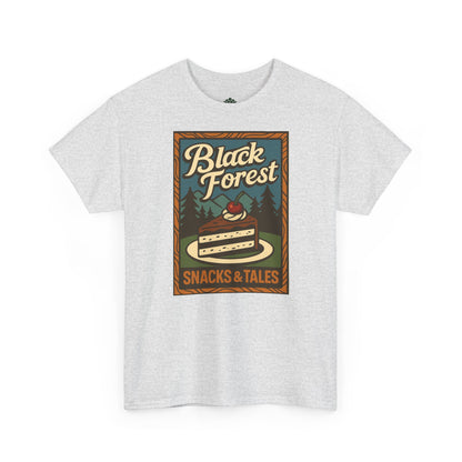 T-Shirt „Black Forest Snacks & Tales“ – Retro Schwarzwald Design