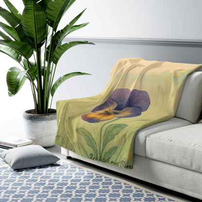 Fleece Decke - Lila Stiefmütterchen - "Du bisch mins Blümle"