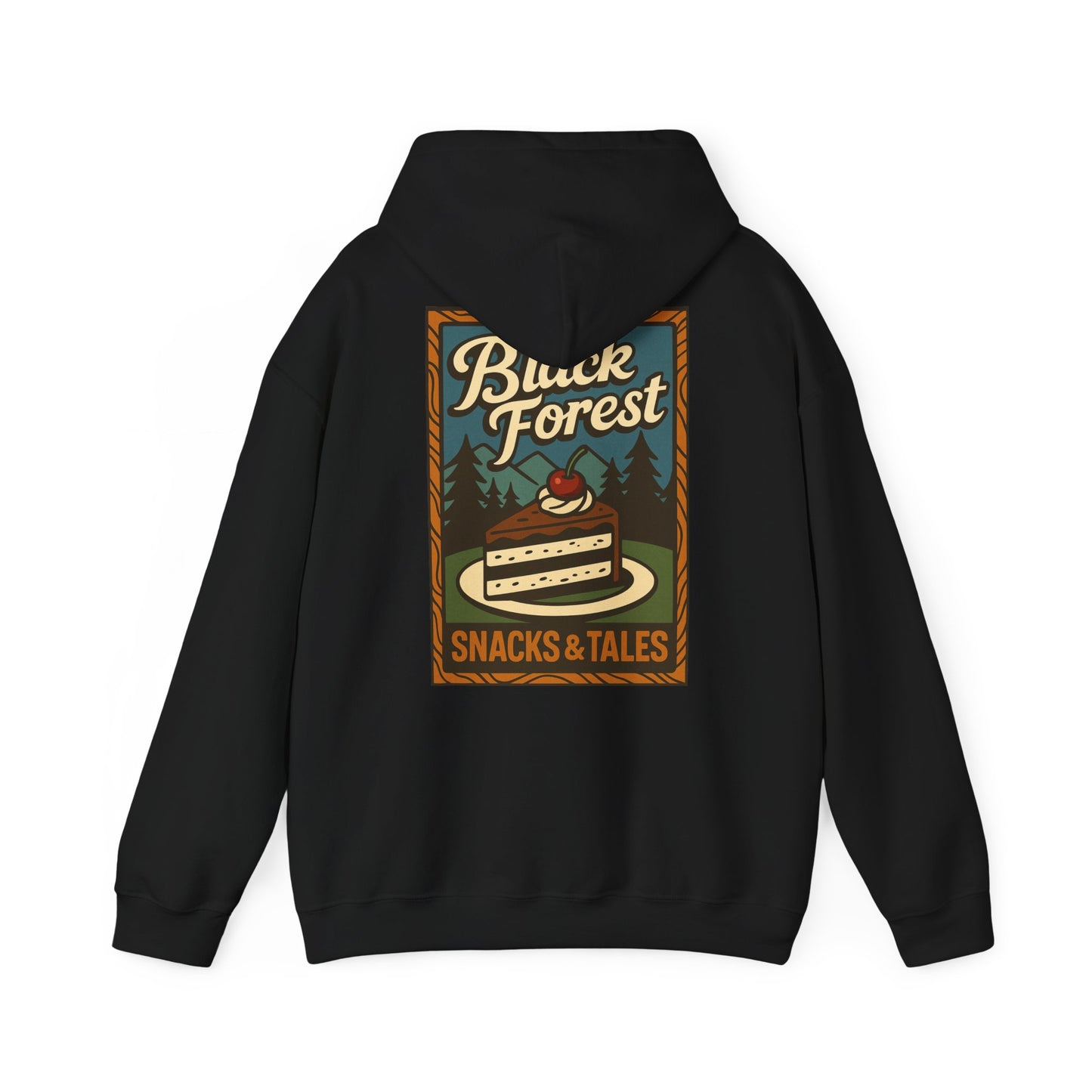 Hoodie Black Forest Snacks and Tales –  Retro Schwarzwald Design