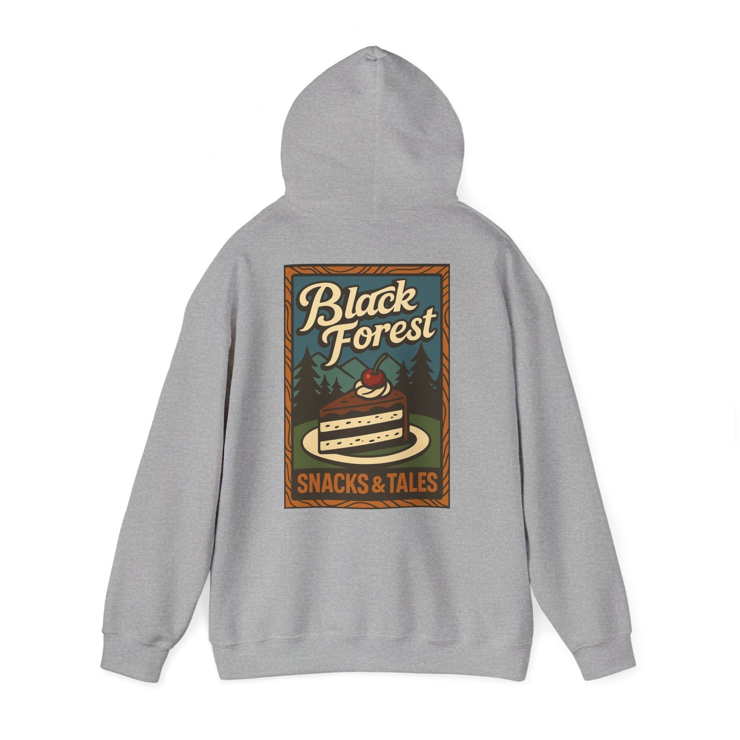 Hoodie Black Forest Snacks and Tales –  Retro Schwarzwald Design