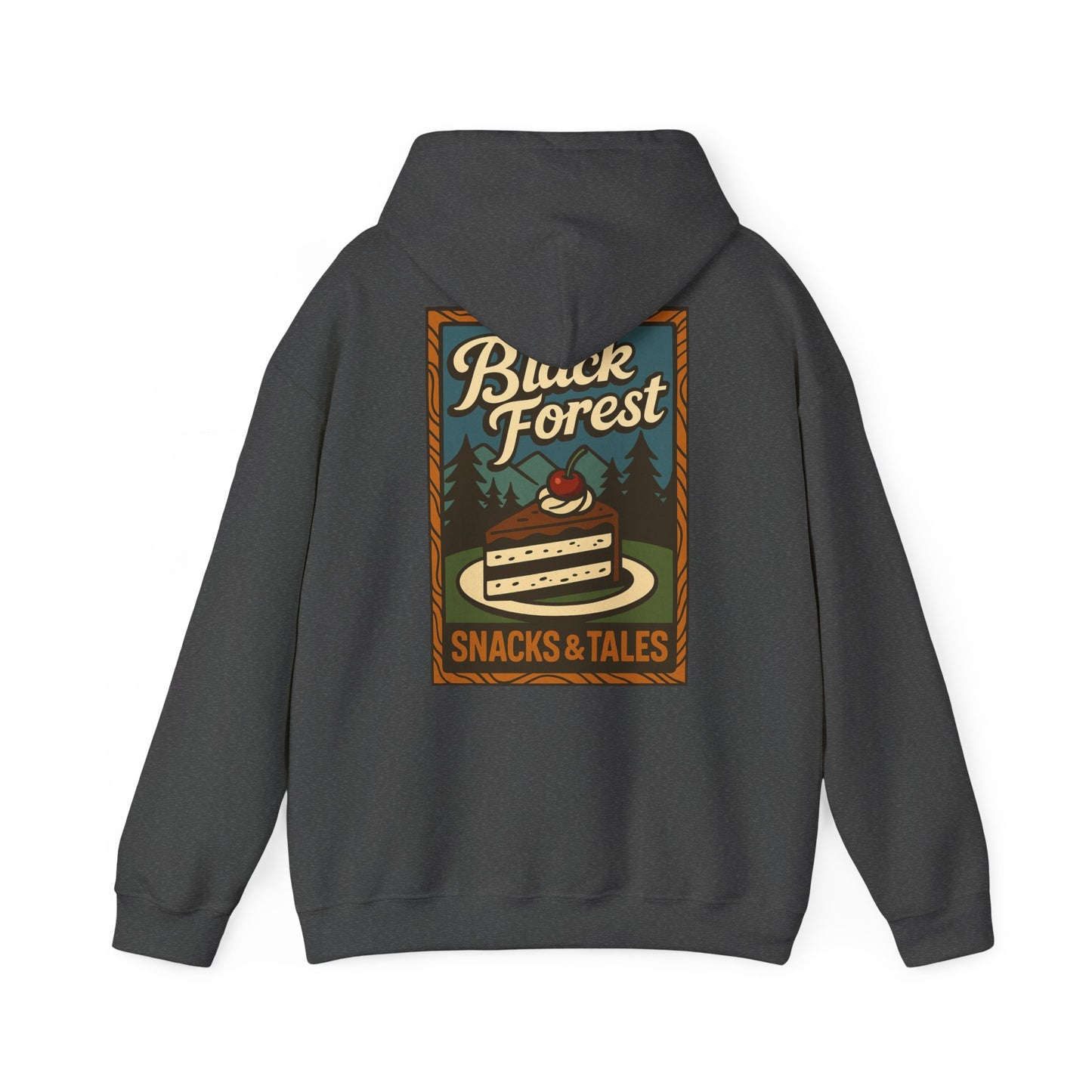 Hoodie Black Forest Snacks and Tales –  Retro Schwarzwald Design