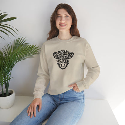 Highlandkuh Sweater mit Linocut Motiv - Unisex
