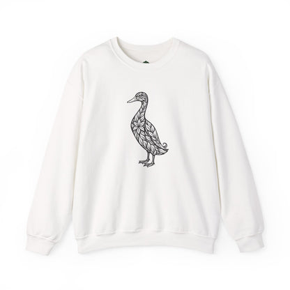 Sweater mit Ente im floralen Linocut Stil – Unisex