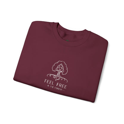 Waldgrün Stickpullover "FEEL FREE – IN THE FOREST" - Unisex