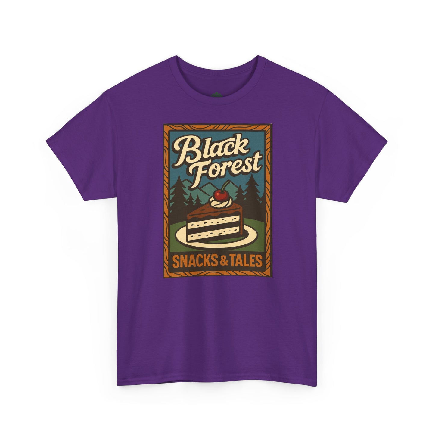 T-Shirt „Black Forest Snacks & Tales“ – Retro Schwarzwald Design