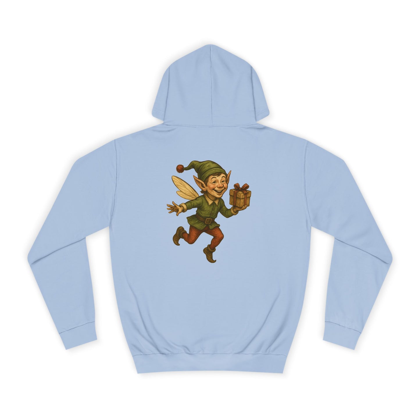 Weihnachtselfen Hoodie – Retro Weihnachtsdesign mit fliegender Elfe