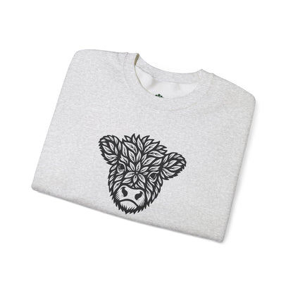 Highlandkuh Sweater mit Linocut Motiv - Unisex