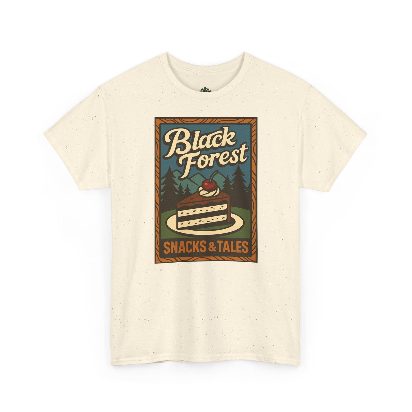 T-Shirt „Black Forest Snacks & Tales“ – Retro Schwarzwald Design