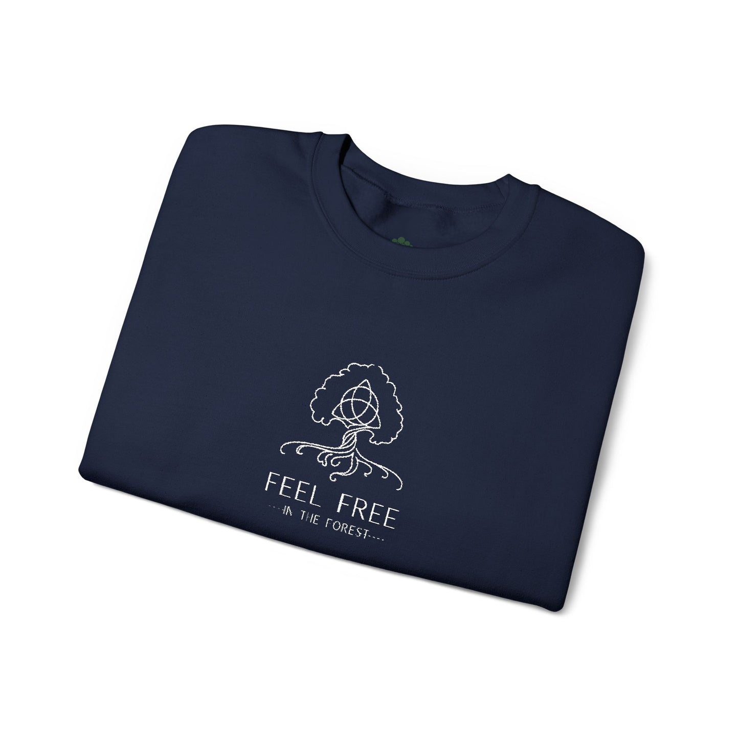 Waldgrün Stickpullover "FEEL FREE – IN THE FOREST" - Unisex