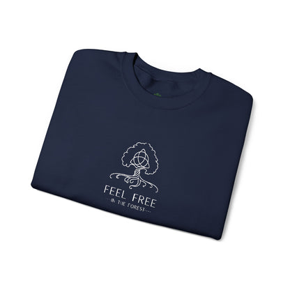 Waldgrün Stickpullover "FEEL FREE – IN THE FOREST" - Unisex
