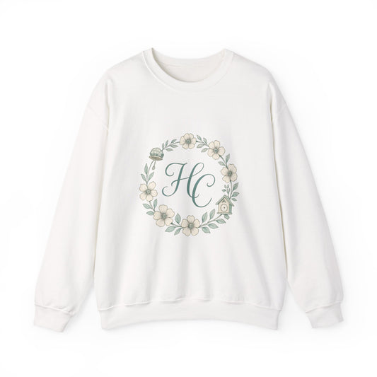 Personalisierter Pullover mit floralem Monogramm – Unisex Sweatshirt