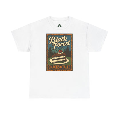 T-Shirt „Black Forest Snacks & Tales“ – Retro Schwarzwald Design