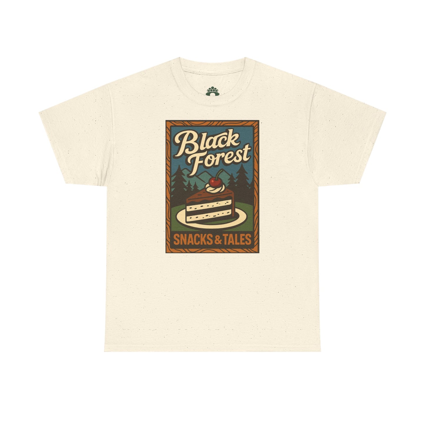 T-Shirt „Black Forest Snacks & Tales“ – Retro Schwarzwald Design