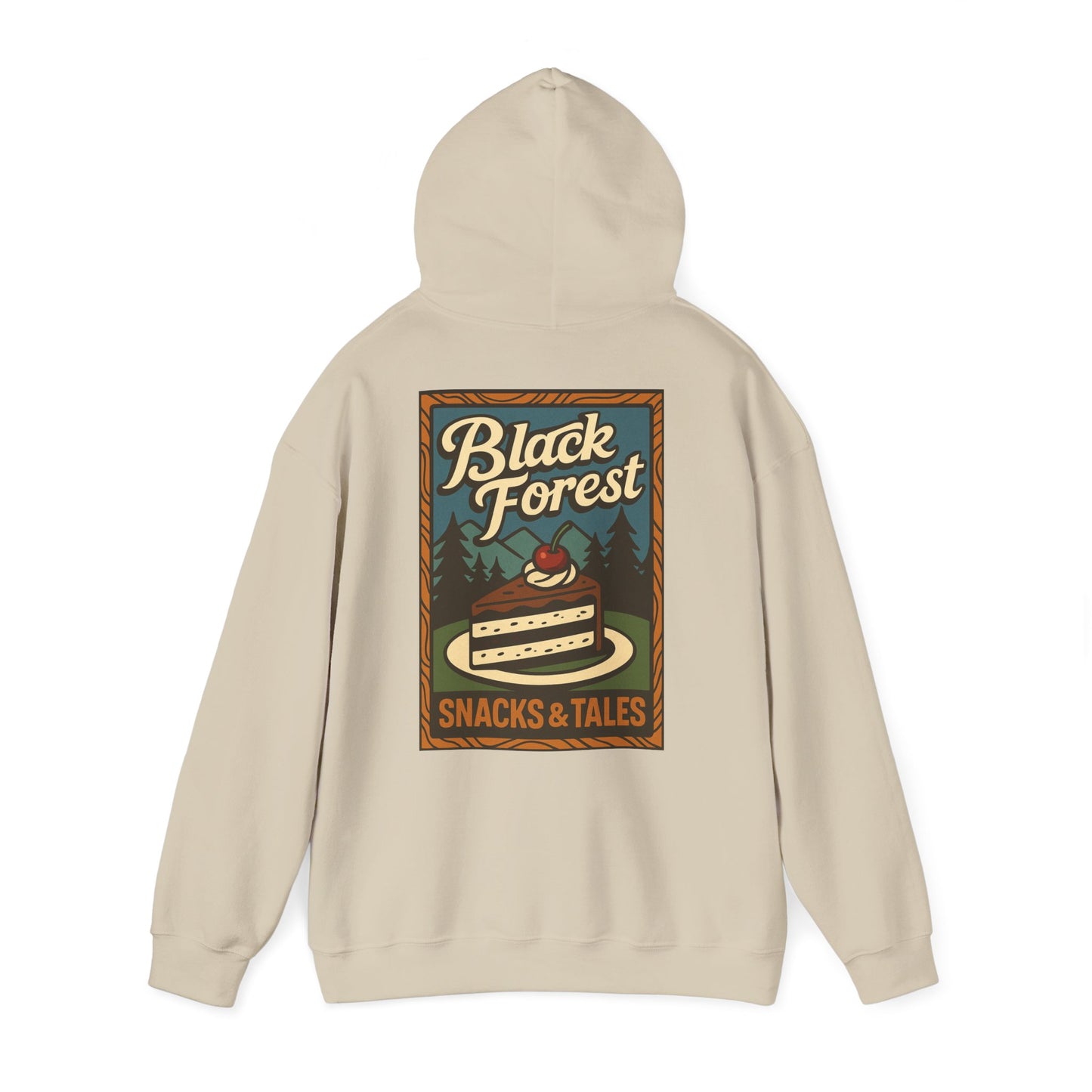 Hoodie Black Forest Snacks and Tales –  Retro Schwarzwald Design