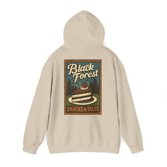 Hoodie Black Forest Snacks and Tales –  Retro Schwarzwald Design