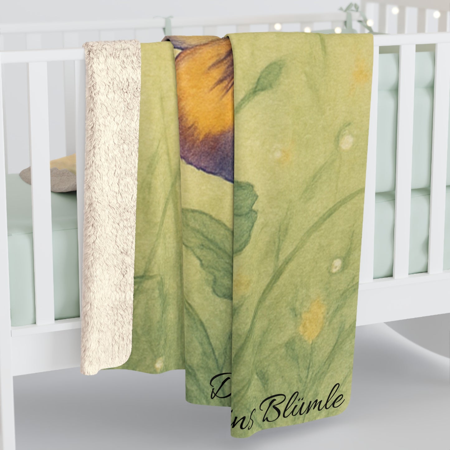 Fleece Decke - Lila Stiefmütterchen - "Du bisch mins Blümle"