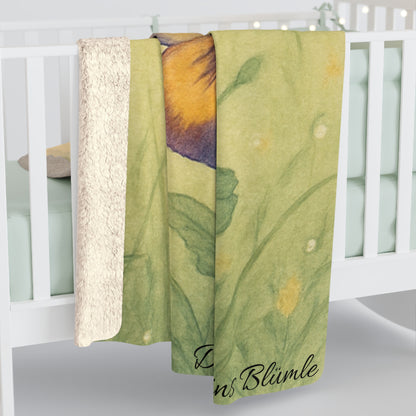 Fleece Decke - Lila Stiefmütterchen - "Du bisch mins Blümle"