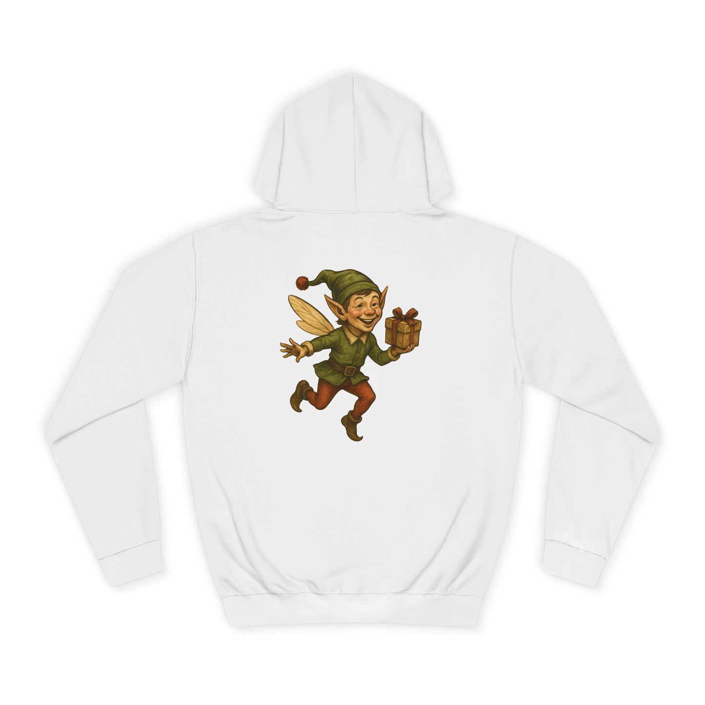 Weihnachtselfen Hoodie – Retro Weihnachtsdesign mit fliegender Elfe