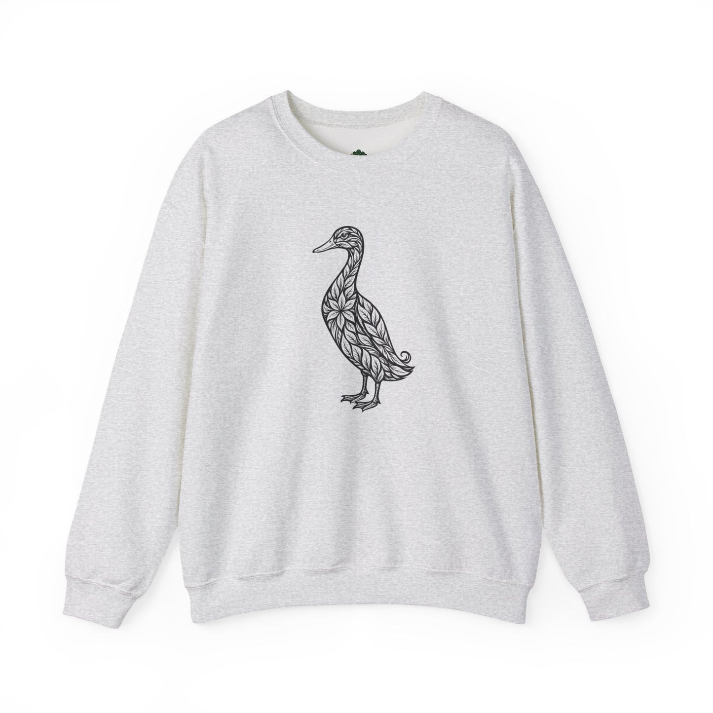 Sweater mit Ente im floralen Linocut Stil – Unisex