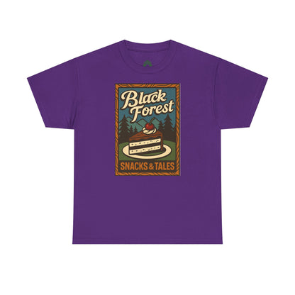 T-Shirt „Black Forest Snacks & Tales“ – Retro Schwarzwald Design